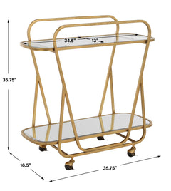 Swain Brass Serving Cart - Ornate Home