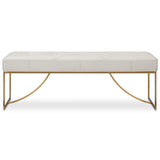 Swale Ivory Leather Bench - Ornate Home