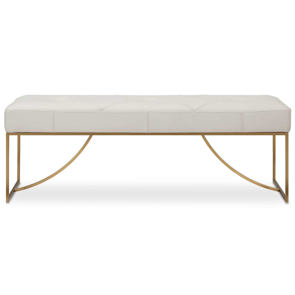 Swale Ivory Leather Bench - Ornate Home