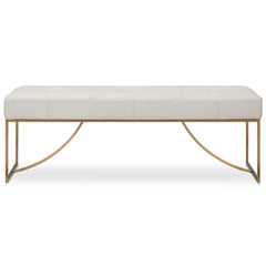 Swale Ivory Leather Bench - Ornate Home