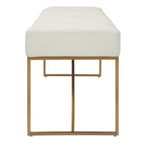 Swale Ivory Leather Bench - Ornate Home