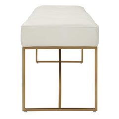 Swale Ivory Leather Bench - Ornate Home