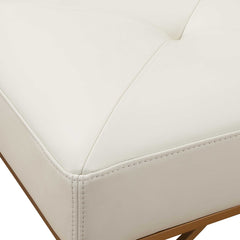 Swale Ivory Leather Bench - Ornate Home