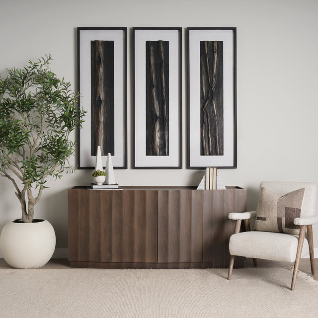 Swanson Dark Brown Wooden Scalloped Sideboard