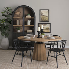 Swanson Light Brown 60" Round Pedestal Dining Table