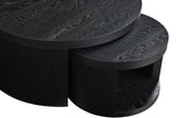 Sweeney Black 2-piece Round Wood Occasional Nesting Table Set - Ornate Home