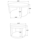 Sweeney Black 2-piece Round Wood Occasional Nesting Table Set - Ornate Home