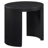Sweeney Black 24-inch Round Wood Occasional Side End Table - Ornate Home