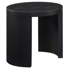 Sweeney Black 24-inch Round Wood Occasional Side End Table - Ornate Home