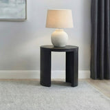 Sweeney Black 24-inch Round Wood Occasional Side End Table - Ornate Home