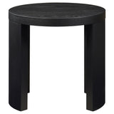 Sweeney Black 24-inch Round Wood Occasional Side End Table - Ornate Home