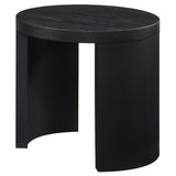 Sweeney Black 24-inch Round Wood Occasional Side End Table - Ornate Home