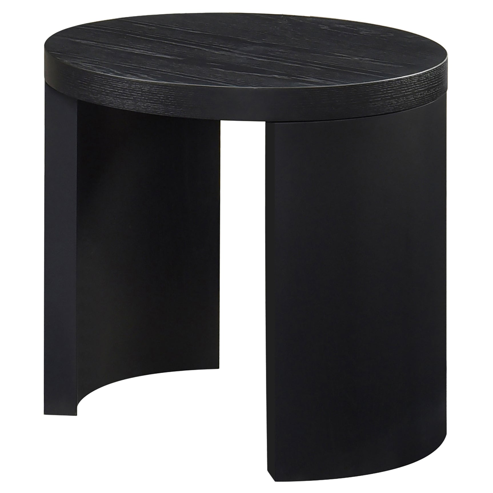 Sweeney Black 24-inch Round Wood Occasional Side End Table - Ornate Home