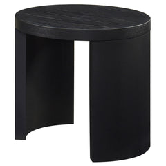 Sweeney Black 24-inch Round Wood Occasional Side End Table - Ornate Home