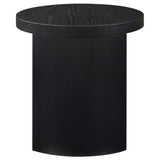 Sweeney Black 24-inch Round Wood Occasional Side End Table - Ornate Home