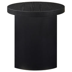 Sweeney Black 24-inch Round Wood Occasional Side End Table - Ornate Home