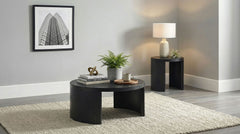 Sweeney Black 24-inch Round Wood Occasional Side End Table - Ornate Home