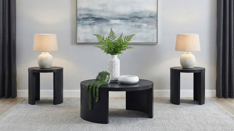 Sweeney Black 3-piece Coffee and End Occasional Table Set - Ornate Home