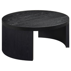 Sweeney Black 39-inch Round Wood Occasional Cocktail Coffee Table - Ornate Home