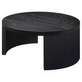 Sweeney Black 39-inch Round Wood Occasional Cocktail Coffee Table - Ornate Home