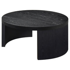 Sweeney Black 39-inch Round Wood Occasional Cocktail Coffee Table - Ornate Home