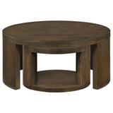 Sweeney Dark Walnut 2-piece Round Wood Occasional Nesting Table Set - Ornate Home
