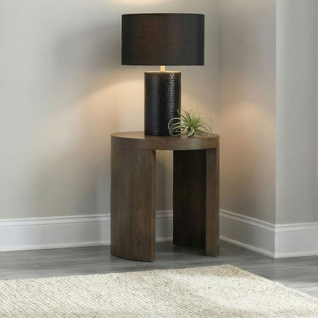 Sweeney Dark Walnut 24-inch Round Wood Occasional Side End Table - Ornate Home