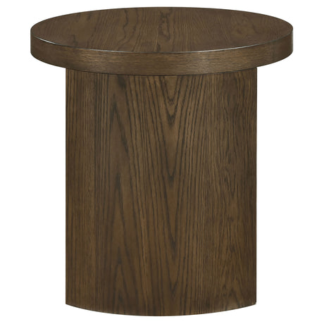 Sweeney Dark Walnut 24-inch Round Wood Occasional Side End Table - Ornate Home