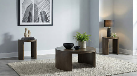 Sweeney Dark Walnut 3-piece Coffee and End Occasional Table Set - Ornate Home