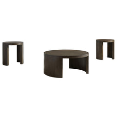 Sweeney Dark Walnut 3-piece Coffee and End Occasional Table Set - Ornate Home