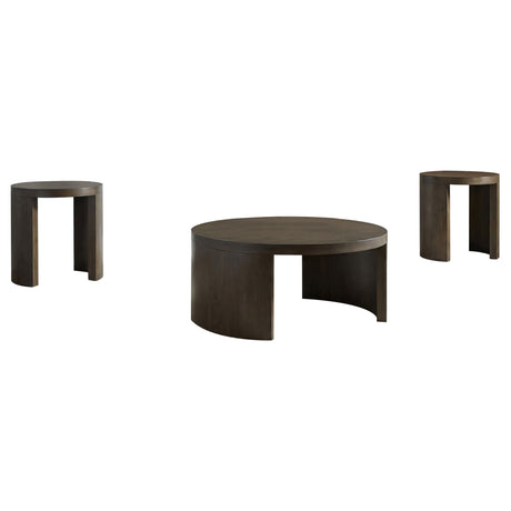 Sweeney Dark Walnut 3-piece Coffee and End Occasional Table Set - Ornate Home