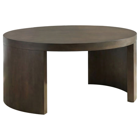 Sweeney Dark Walnut 39-inch Round Wood Occasional Cocktail Coffee Table - Ornate Home