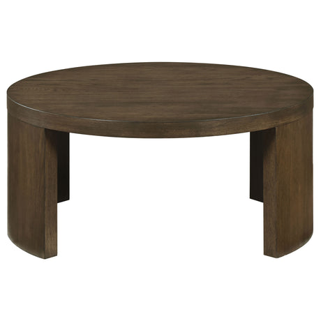 Sweeney Dark Walnut 39-inch Round Wood Occasional Cocktail Coffee Table - Ornate Home