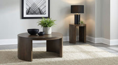 Sweeney Dark Walnut 39-inch Round Wood Occasional Cocktail Coffee Table - Ornate Home