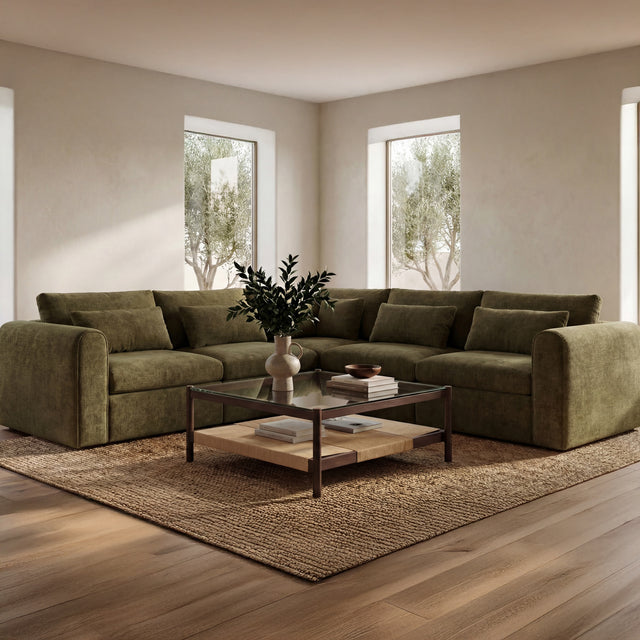 Swift Dark Green Classic L Modular Sectional - Ornate Home