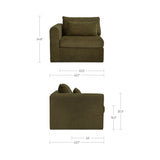 Swift Dark Green Left Arm Facing Chair - Ornate Home