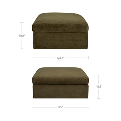 Swift Dark Green Storage Ottoman - Ornate Home