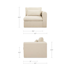 Swift Light Beige Right Arm Facing Chair - Ornate Home