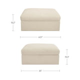 Swift Light Beige Storage Ottoman - Ornate Home