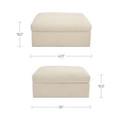 Swift Light Beige Storage Ottoman - Ornate Home