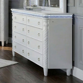 Swindon Pearl White 4 Pc Queen Bedroom Set - Ornate Home