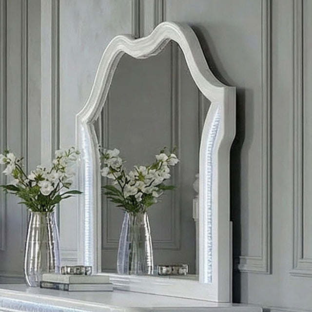 Swindon Pearl White 4 Pc Queen Bedroom Set - Ornate Home