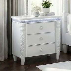 Swindon Pearl White 4 Pc Queen Bedroom Set - Ornate Home
