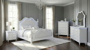 Swindon Pearl White E.King Bed - Ornate Home