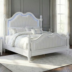 Swindon Pearl White Queen Bed - Ornate Home