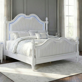 Swindon Pearl White E.King Bed - Ornate Home