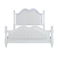 Swindon Pearl White Queen Bed - Ornate Home