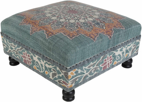 Swinton Blue Ottoman Pouf - Ornate Home