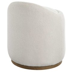Swirl White Swivel Sheepskin Ottoman - Ornate Home