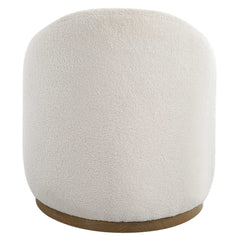 Swirl White Swivel Sheepskin Ottoman - Ornate Home